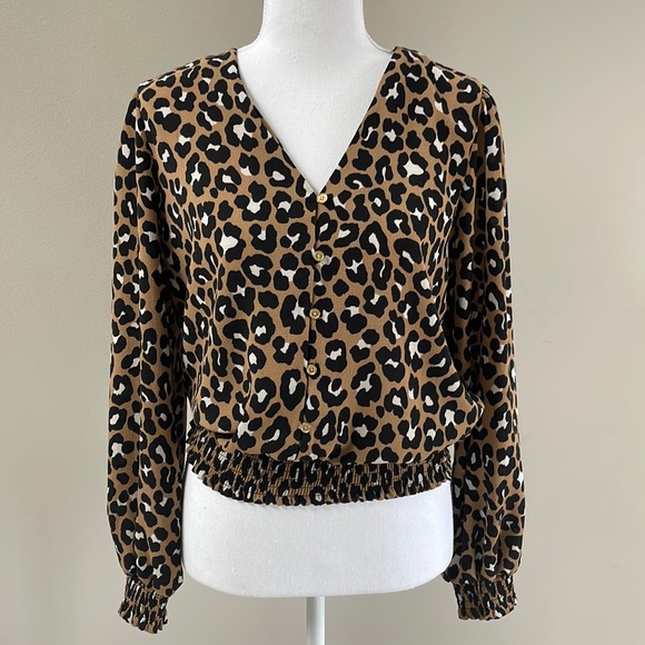 Michel Kors Animal Print Blouse, Size S - Picture 1 of 5